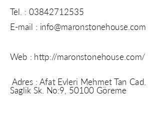 Maron Stone House iletiim bilgileri